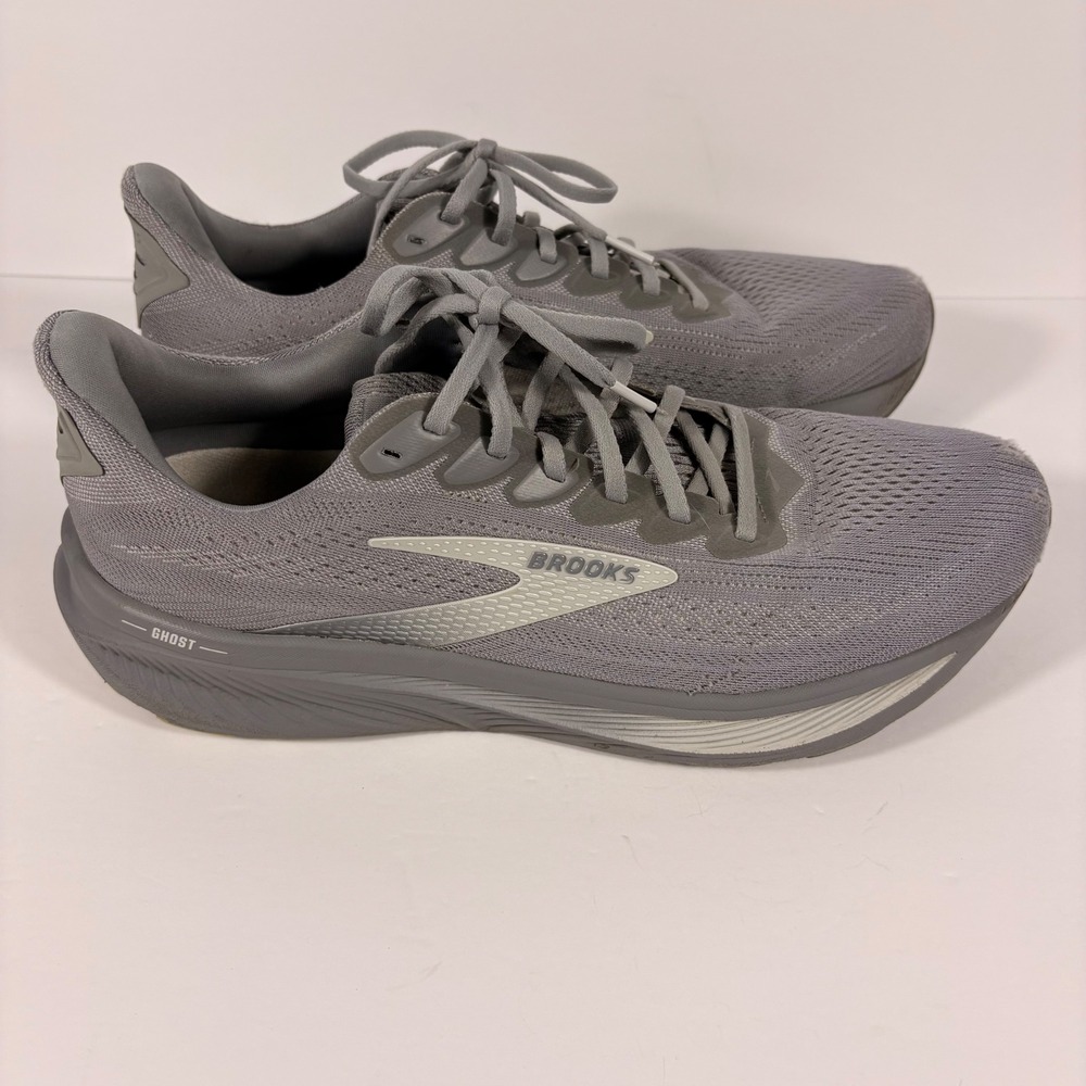 Brooks Ghost 16 Mens Running Shoes Grey Neutral Trainers 1104421D041 Size 12
